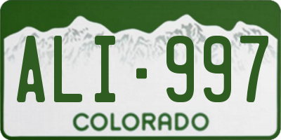 CO license plate ALI997