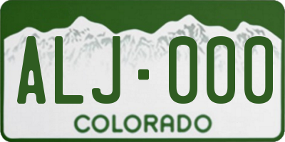 CO license plate ALJ000