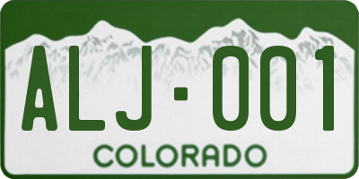 CO license plate ALJ001