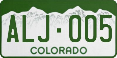 CO license plate ALJ005