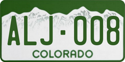 CO license plate ALJ008