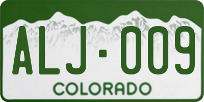CO license plate ALJ009