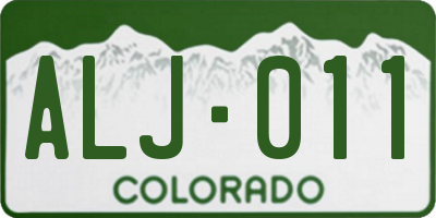 CO license plate ALJ011