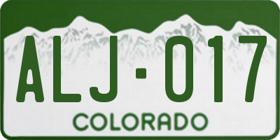 CO license plate ALJ017