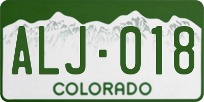 CO license plate ALJ018