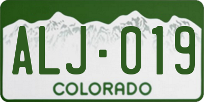 CO license plate ALJ019