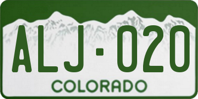 CO license plate ALJ020