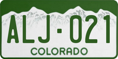 CO license plate ALJ021