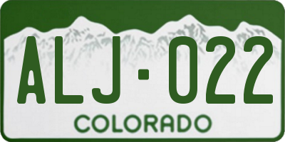 CO license plate ALJ022