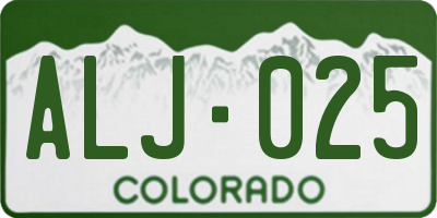 CO license plate ALJ025