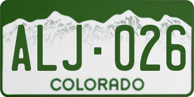 CO license plate ALJ026