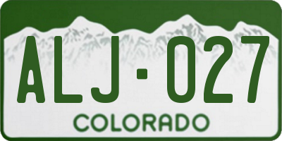 CO license plate ALJ027