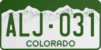 CO license plate ALJ031