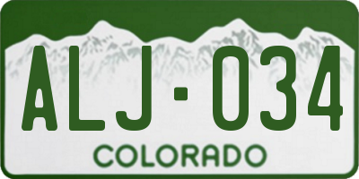 CO license plate ALJ034
