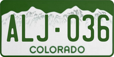 CO license plate ALJ036