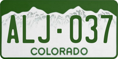 CO license plate ALJ037