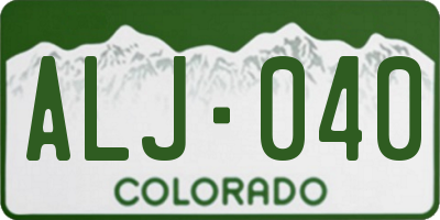 CO license plate ALJ040