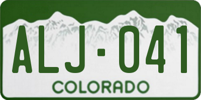 CO license plate ALJ041