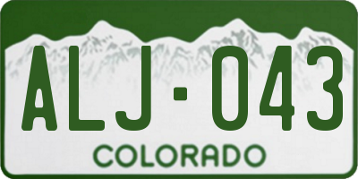 CO license plate ALJ043