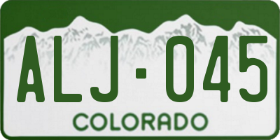 CO license plate ALJ045