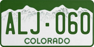 CO license plate ALJ060