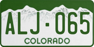 CO license plate ALJ065