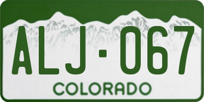 CO license plate ALJ067