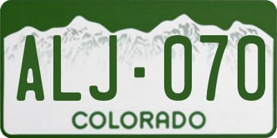 CO license plate ALJ070