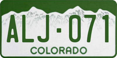 CO license plate ALJ071