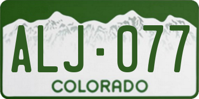 CO license plate ALJ077