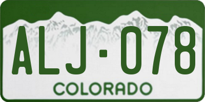 CO license plate ALJ078