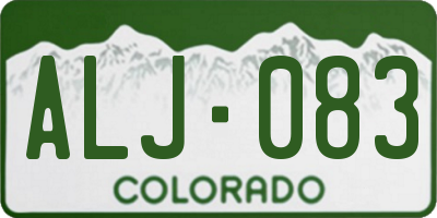 CO license plate ALJ083