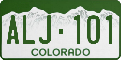 CO license plate ALJ101
