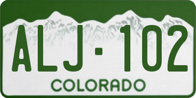 CO license plate ALJ102