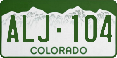 CO license plate ALJ104