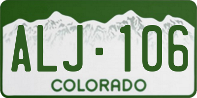 CO license plate ALJ106