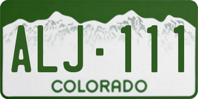 CO license plate ALJ111