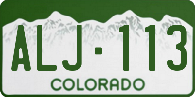 CO license plate ALJ113