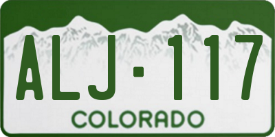 CO license plate ALJ117