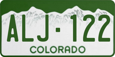 CO license plate ALJ122
