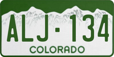 CO license plate ALJ134