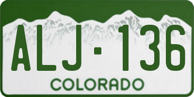 CO license plate ALJ136