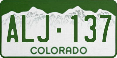 CO license plate ALJ137
