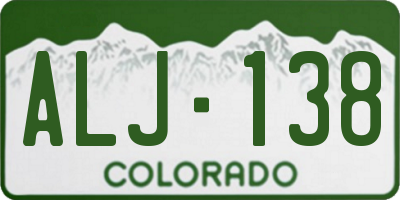 CO license plate ALJ138