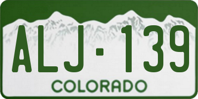 CO license plate ALJ139