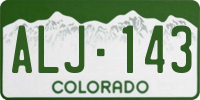 CO license plate ALJ143