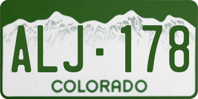 CO license plate ALJ178
