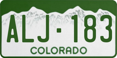 CO license plate ALJ183