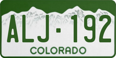 CO license plate ALJ192