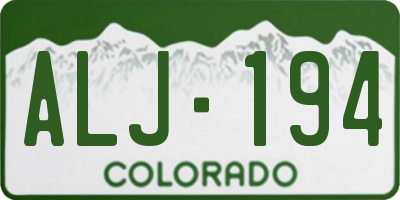 CO license plate ALJ194